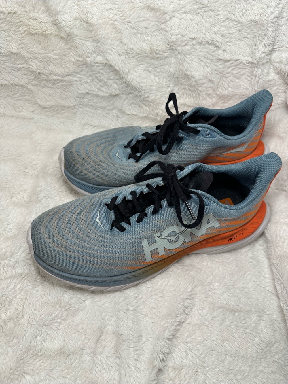 Hoka One One Men's Blue and Orange Road Running Shoes